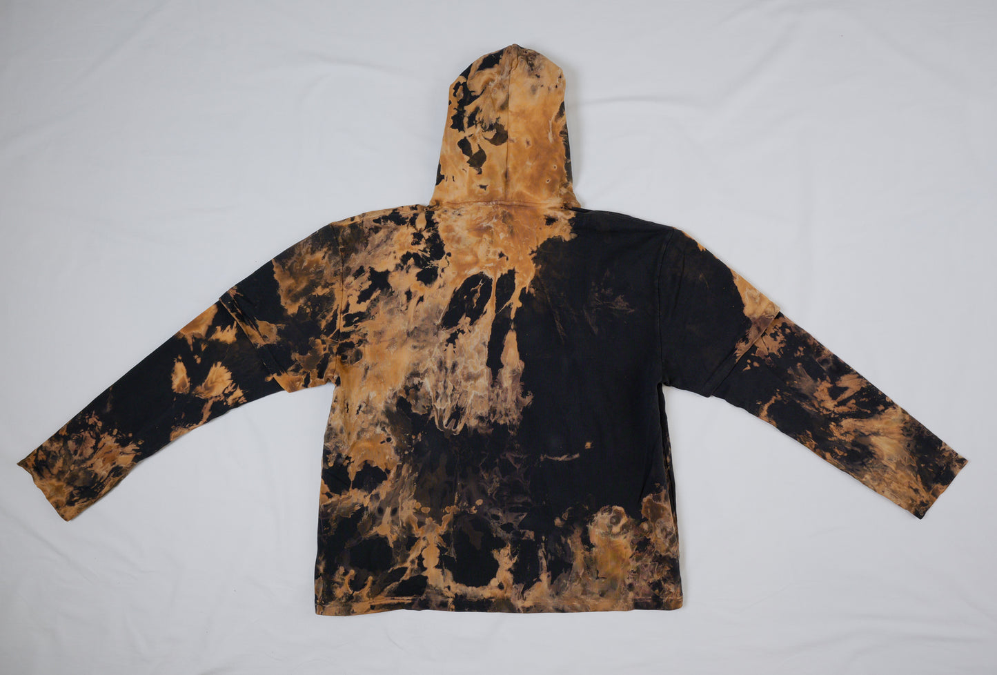 oversized black layered sleeve hoodie