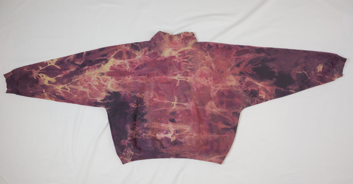 YZY pink + purple mock neck sweatshirt