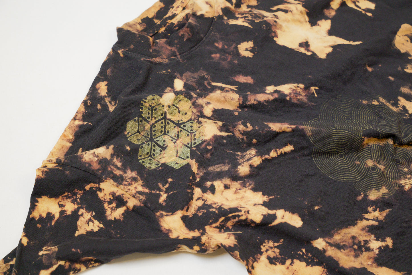 black + gold adorned t-shirt
