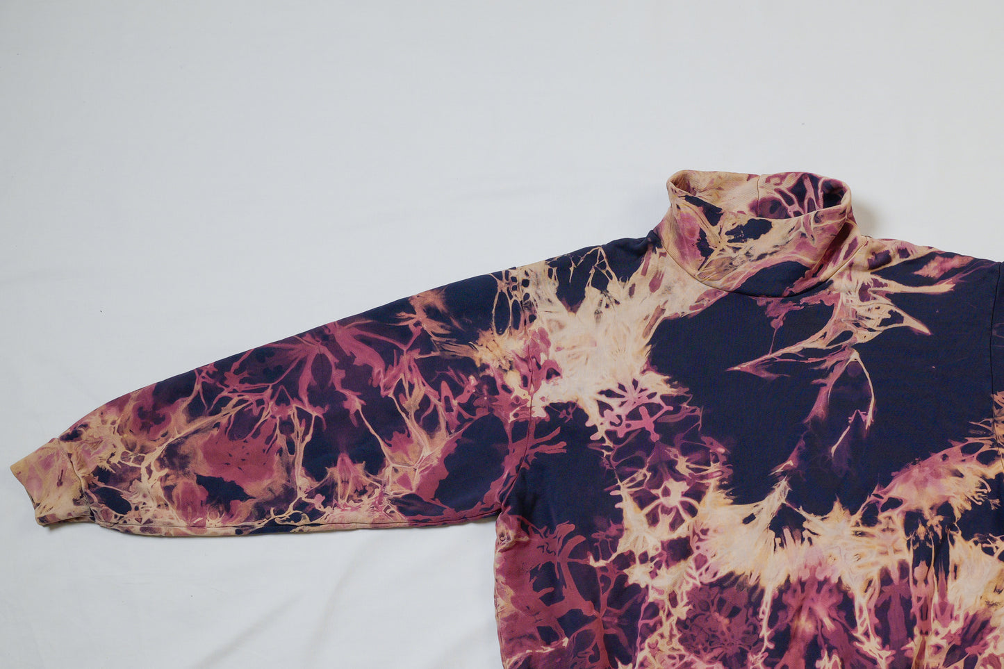 purple tyger cloth mock neck sweater