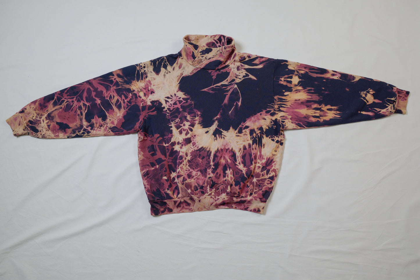 purple tyger cloth mock neck sweater