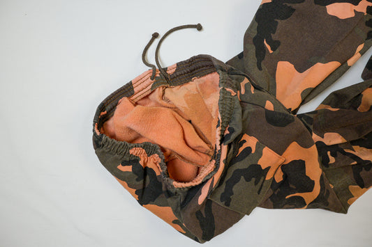 orange camouflage jogger sweatpants
