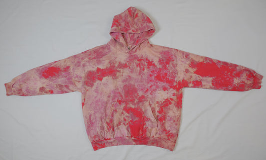 red fleece hoodie