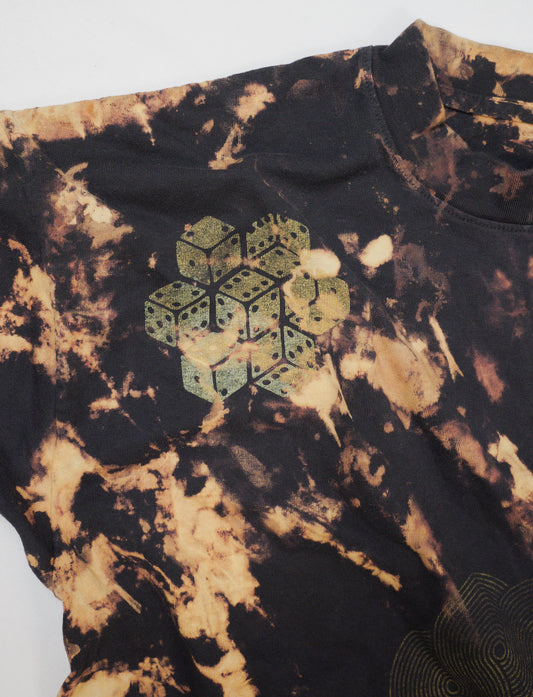 black + gold adorned t-shirt