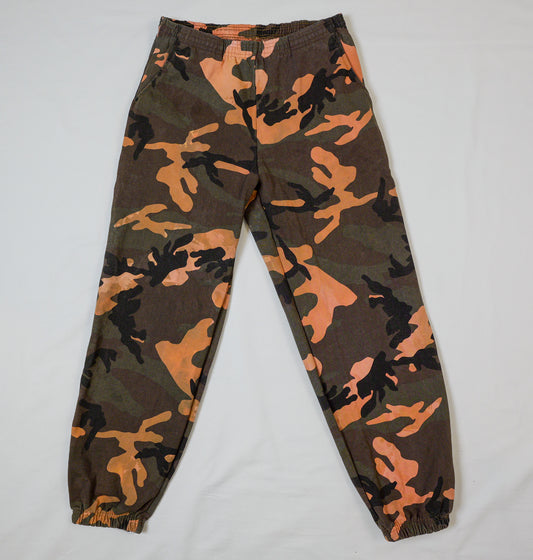 orange camouflage jogger sweatpants