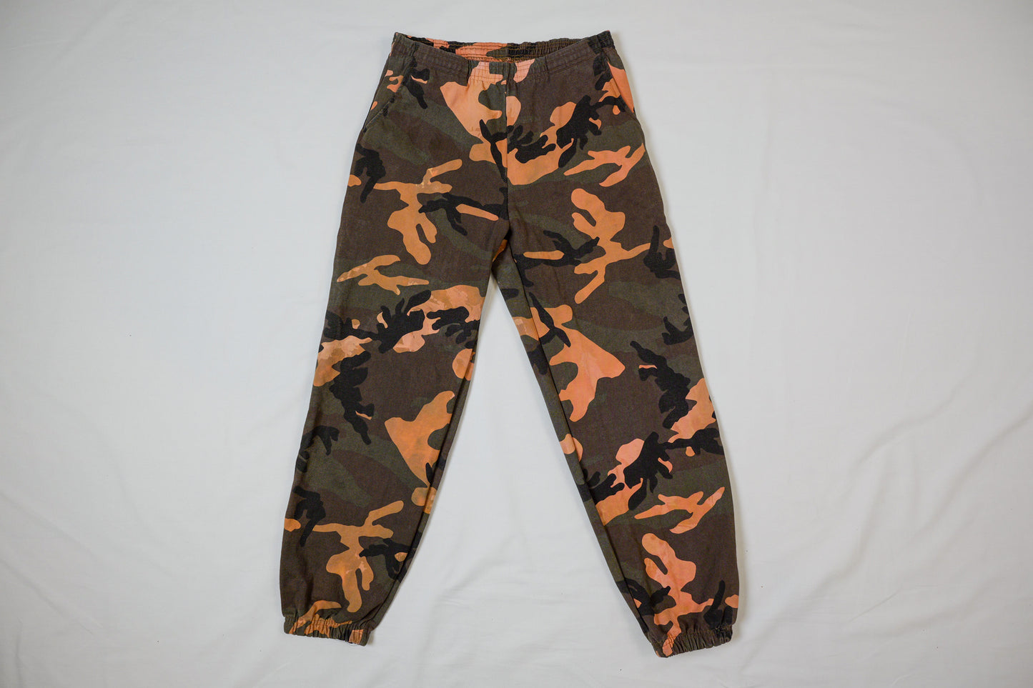orange camouflage jogger sweatpants